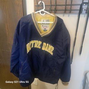 Notre Dame side line warm up